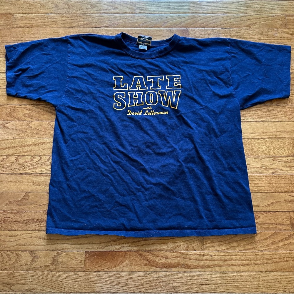 Vintage Late Show With David Letterman Promo Shirt Made in USA Size XLarge